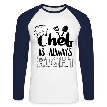 Chef Chef Chefs Kitchen Funny saying - Unisex Long Sleeve Baseball T-Shirt - white/navy - Front - Nik (191cm)