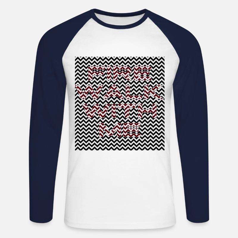 Fire walk with me - Unisex Baseballshirt langarm - Weiß/Navy