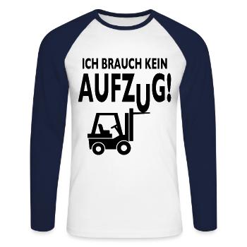 Staplerfahrer Lagerist Gabelstaplerfahrer Stapler - Unisex Baseballshirt langarm - Weiß/Navy - Vorne - Nik (191cm)
