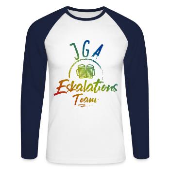 Jga Eskalation - Unisex Baseballshirt langarm - Weiß/Navy - Vorne - Nik (191cm)