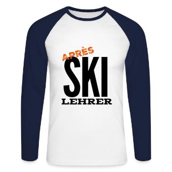Apres ski instructor skiing holiday skiing - Unisex Long Sleeve Baseball T-Shirt - white/navy - Front - Nik (191cm)
