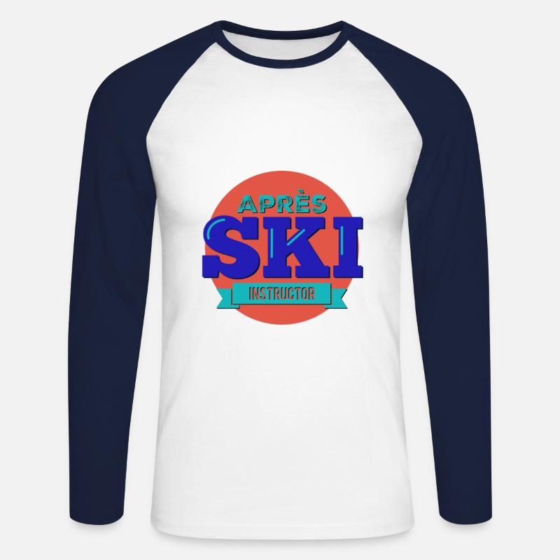 Apres Ski - Unisex Baseballshirt langarm - Weiß/Navy