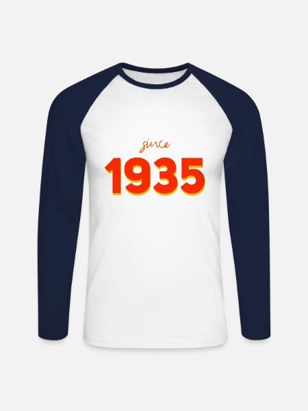 since 1935 - Unisex Long Sleeve Baseball T-Shirt - white/navy