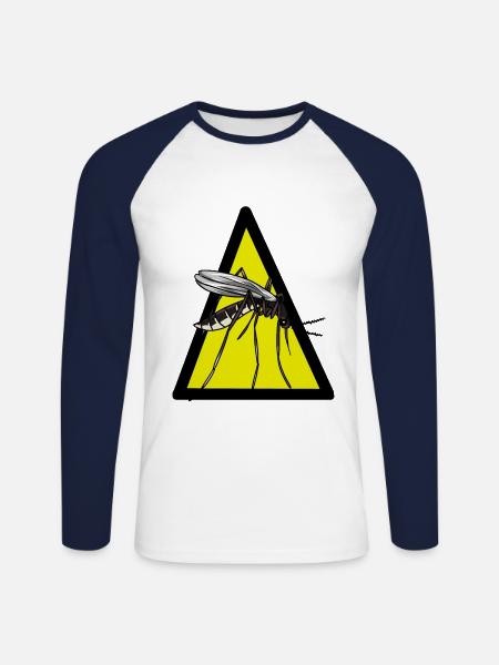 Zanzare Insetti Insetti Zanzare - Maglia da baseball a manica lunga da uomo - bianco/navy