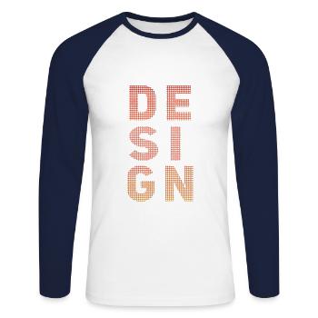 Design Muster trend - Unisex Baseballshirt langarm - Weiß/Navy - Vorne - Nik (191cm)