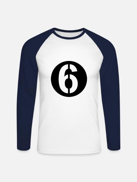 Blechroller Startnummer 6 - Unisex Baseballshirt langarm - Weiß/Navy