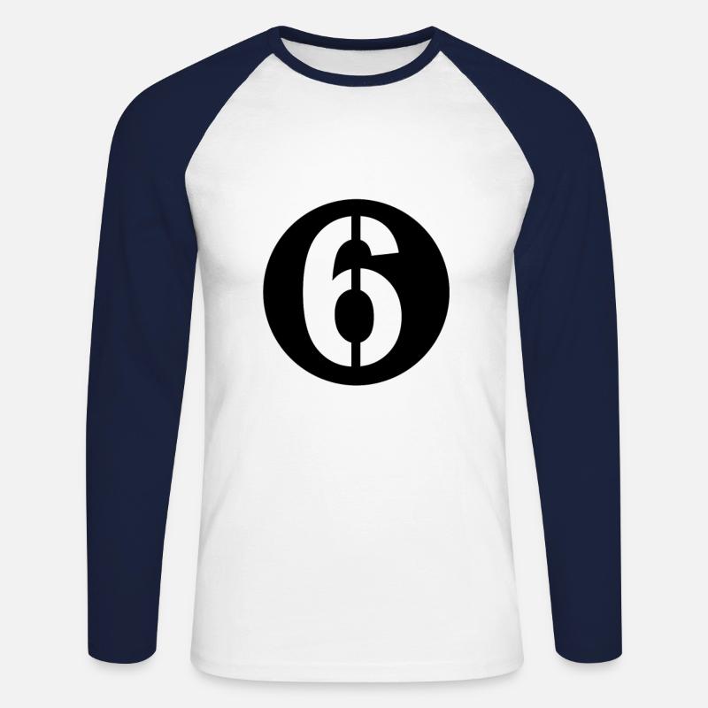 Blechroller Startnummer 6 - Unisex Baseballshirt langarm - Weiß/Navy