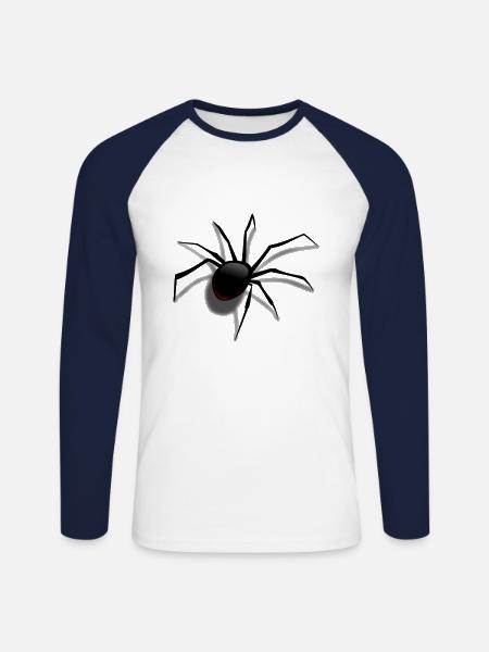 Dangerous spider - Unisex Long Sleeve Baseball T-Shirt - white/navy
