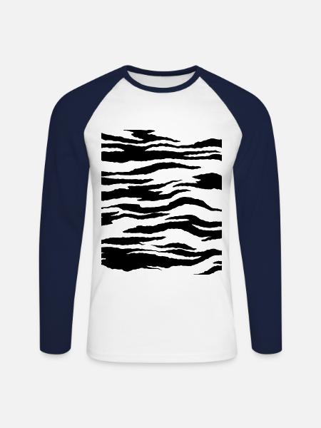 Tiger pattern costume - Unisex Long Sleeve Baseball T-Shirt - white/navy