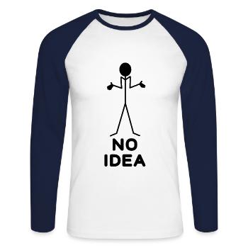 Stick figure aucune idée - T-shirt baseball manches longues Homme - blanc/marine - Devant - Nik (191cm)