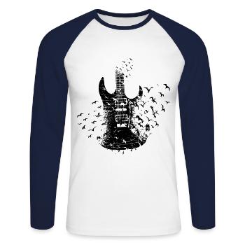 Guitar Graphic Guitar Player Rock Band Member Musi - Unisex Baseballshirt langarm - Weiß/Navy - Vorne - Nik (191cm)