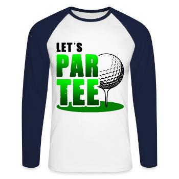 Let's Par Tee Golf Player Golfing Golf Course Golf - Unisex Baseballshirt langarm - Weiß/Navy - Vorne - Nik (191cm)