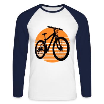Mountain bike design for cyclists - Unisex Long Sleeve Baseball T-Shirt - white/navy - Front - Nik (191cm)