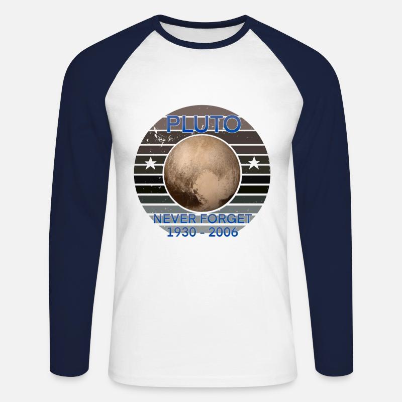 Pluto never forget - Unisex Baseballshirt langarm - Weiß/Navy