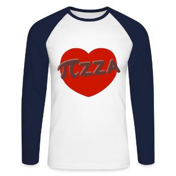 Drôle de tenue de pizza pour les amateurs de pizza et - T-shirt baseball manches longues Homme - blanc/marine - Devant - Nik (191cm)