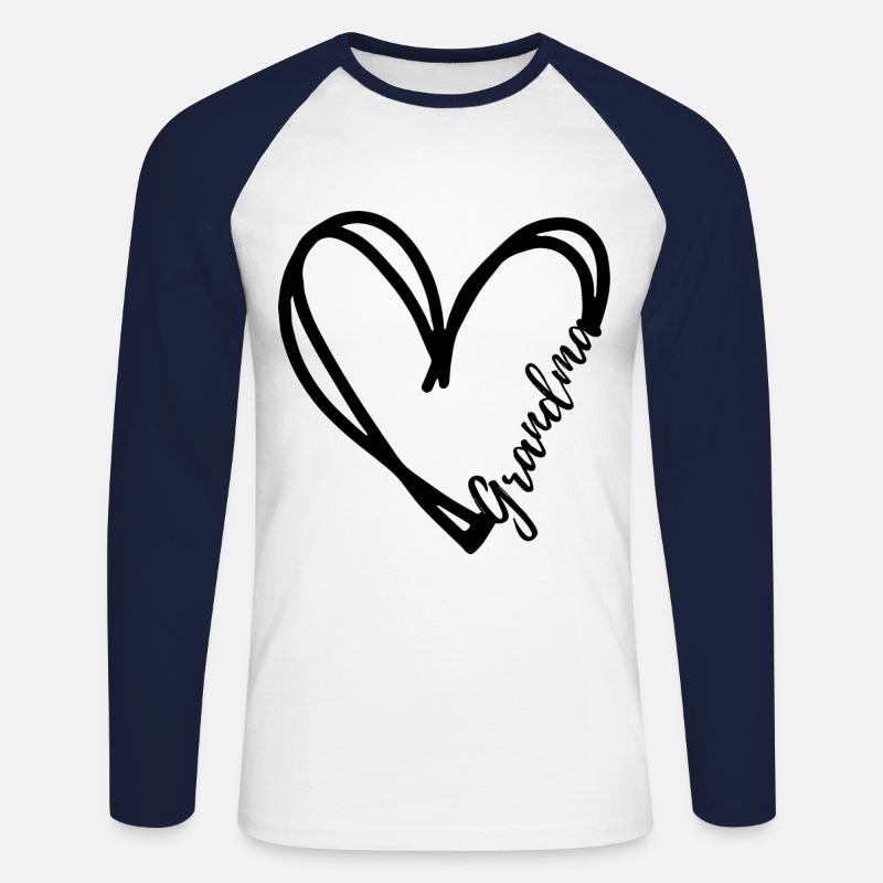 ICH LIEBE OMA. OMA GESCHENK. - Unisex Baseballshirt langarm - Weiß/Navy