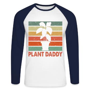 Plant Daddy Graphic Gardener Gardening Horticultur - Unisex Baseballshirt langarm - Weiß/Navy - Vorne - Nik (191cm)