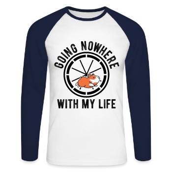 Nagetier Hamster - Unisex Baseballshirt langarm - Weiß/Navy - Vorne - Nik (191cm)