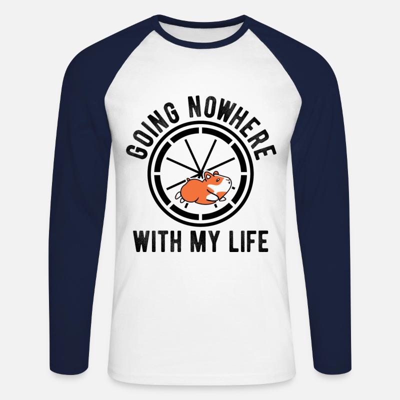 Nagetier Hamster - Unisex Baseballshirt langarm - Weiß/Navy