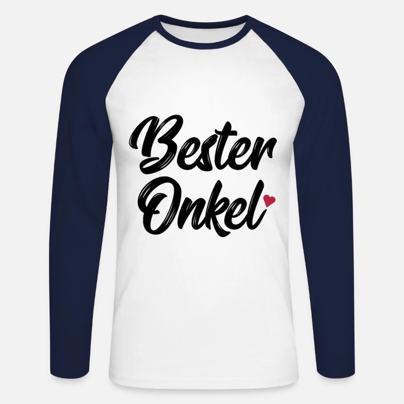 Bester Onkel - Unisex Baseballshirt langarm - Weiß/Navy