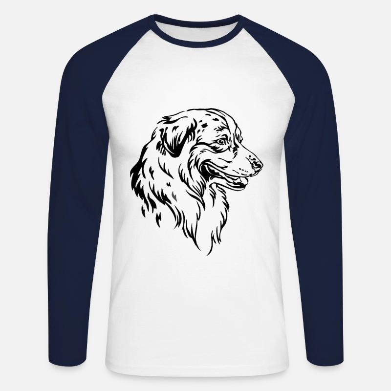 Australian Shepherd - Unisex Baseballshirt langarm - Weiß/Navy