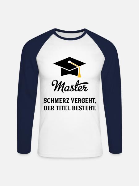 master - Unisex Baseballshirt langarm - Weiß/Navy