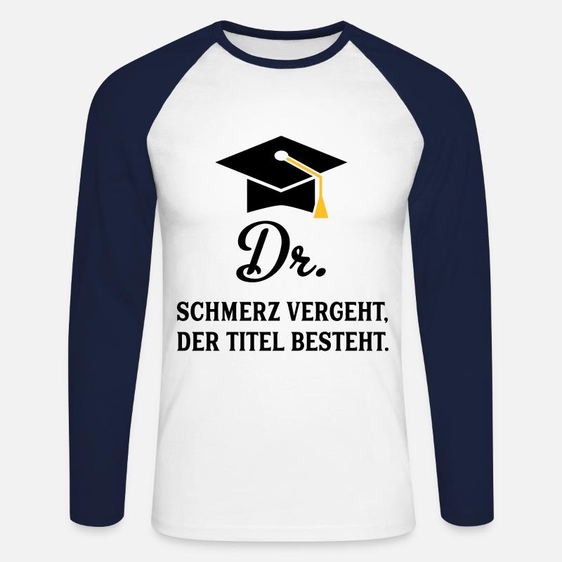 dr - Unisex Baseballshirt langarm - Weiß/Navy