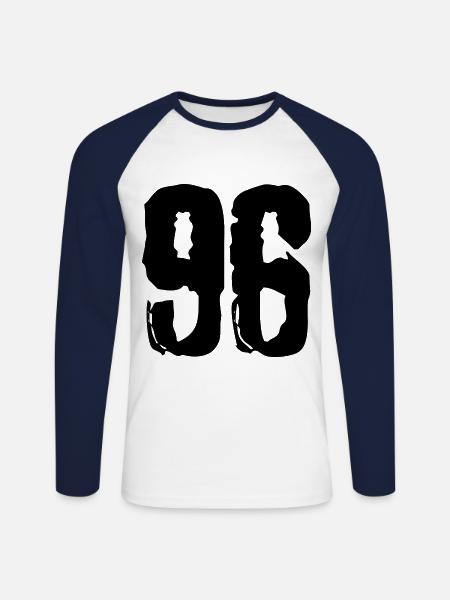 96 number jersey - Unisex Long Sleeve Baseball T-Shirt - white/navy