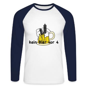 Alkohol witziger Spruch Weizen Malz - Unisex Baseballshirt langarm - Weiß/Navy - Vorne - Nik (191cm)