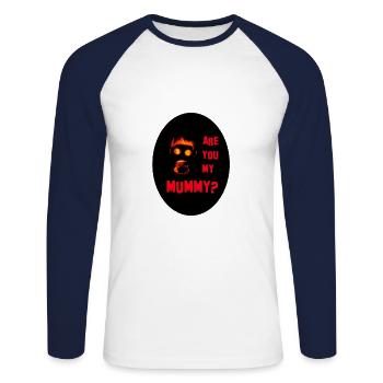 Are you my mummy - Unisex Long Sleeve Baseball T-Shirt - white/navy - Front - Nik (191cm)