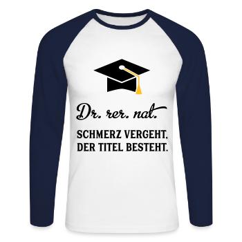 drrernat - Unisex Baseballshirt langarm - Weiß/Navy - Vorne - Nik (191cm)
