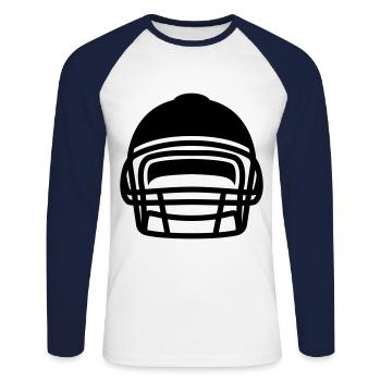 Casque de football - T-shirt baseball manches longues Homme - blanc/marine - Devant - Nik (191cm)