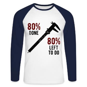 Maschinen-Bediener Maschinenführer Machinist - Unisex Baseballshirt langarm - Weiß/Navy - Vorne - Nik (191cm)
