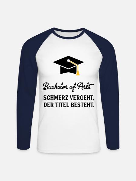 bachelorofarts - Unisex Baseballshirt langarm - Weiß/Navy
