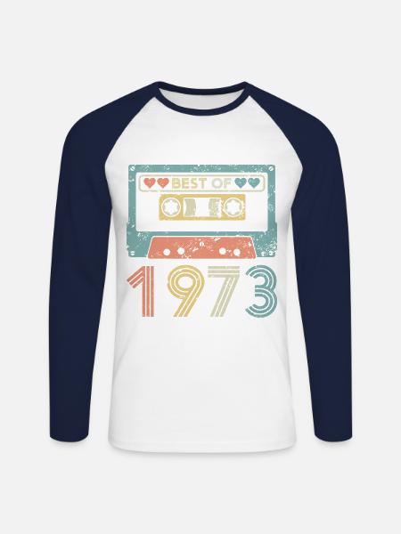 Le meilleur de 1973 - T-shirt baseball manches longues Homme - blanc/marine