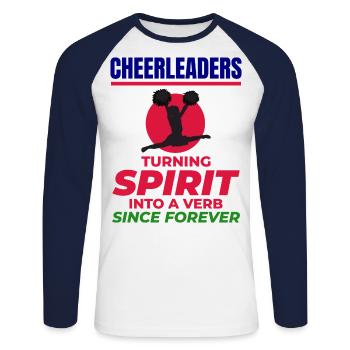 Pom-pom girl Cheerleading Girl Cheering Cheer Squad - T-shirt baseball manches longues Homme - blanc/marine - Devant - Nik (191cm)