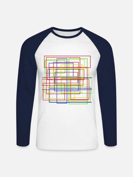 modern art - Unisex Long Sleeve Baseball T-Shirt - white/navy