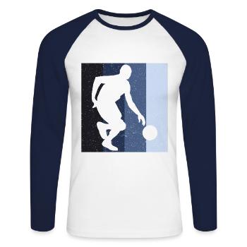 Basket-ball basket-ball équipe de basket - T-shirt baseball manches longues Homme - blanc/marine - Devant - Nik (191cm)