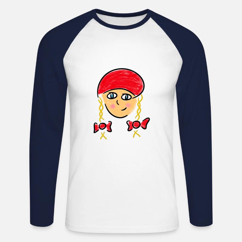 Rotkäppchen Märchen Mädchen Großmutter Wald - Unisex Baseballshirt langarm - Weiß/Navy