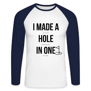 Golf Golfer Golf Course Golfer - Unisex Long Sleeve Baseball T-Shirt - white/navy - Front - Nik (191cm)