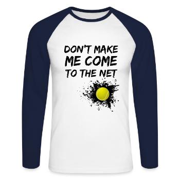 Tennis tennis player tennis court - Unisex Long Sleeve Baseball T-Shirt - white/navy - Front - Nik (191cm)