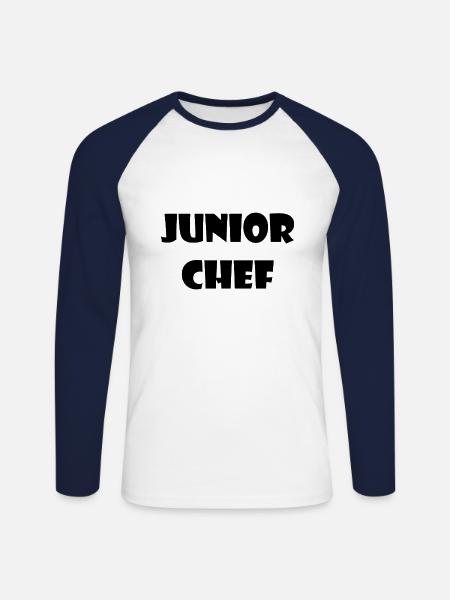 chef junior - T-shirt baseball manches longues Homme - blanc/marine