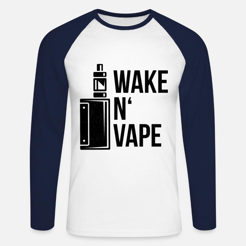 Vape Vaping Dampfen E-Zigarette Raucher - Unisex Baseballshirt langarm - Weiß/Navy
