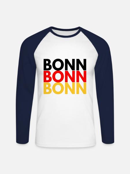 BONN Bonn Germany - Unisex Long Sleeve Baseball T-Shirt - white/navy