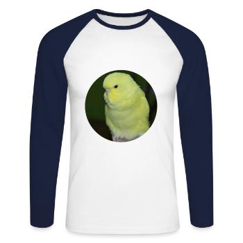 Budgies yellow budgie parakeet - Unisex Long Sleeve Baseball T-Shirt - white/navy - Front - Nik (191cm)