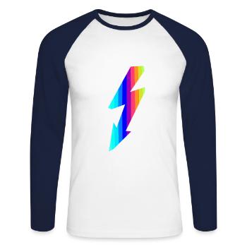 Flash of rainbow colors - Unisex Long Sleeve Baseball T-Shirt - white/navy - Front - Nik (191cm)