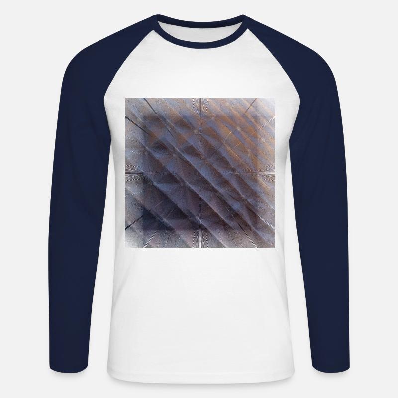 Dark angular, Dunkel Eckig. - Unisex Baseballshirt langarm - Weiß/Navy