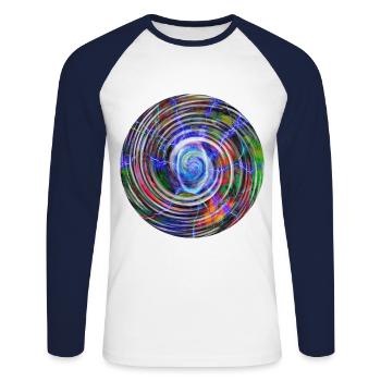 Lightning color ball, lightning color ball - Unisex Long Sleeve Baseball T-Shirt - white/navy - Front - Nik (191cm)