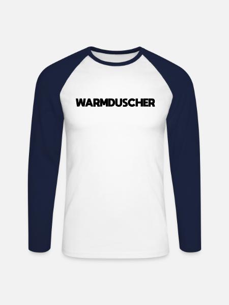 Warmduscher - Unisex Baseballshirt langarm - Weiß/Navy