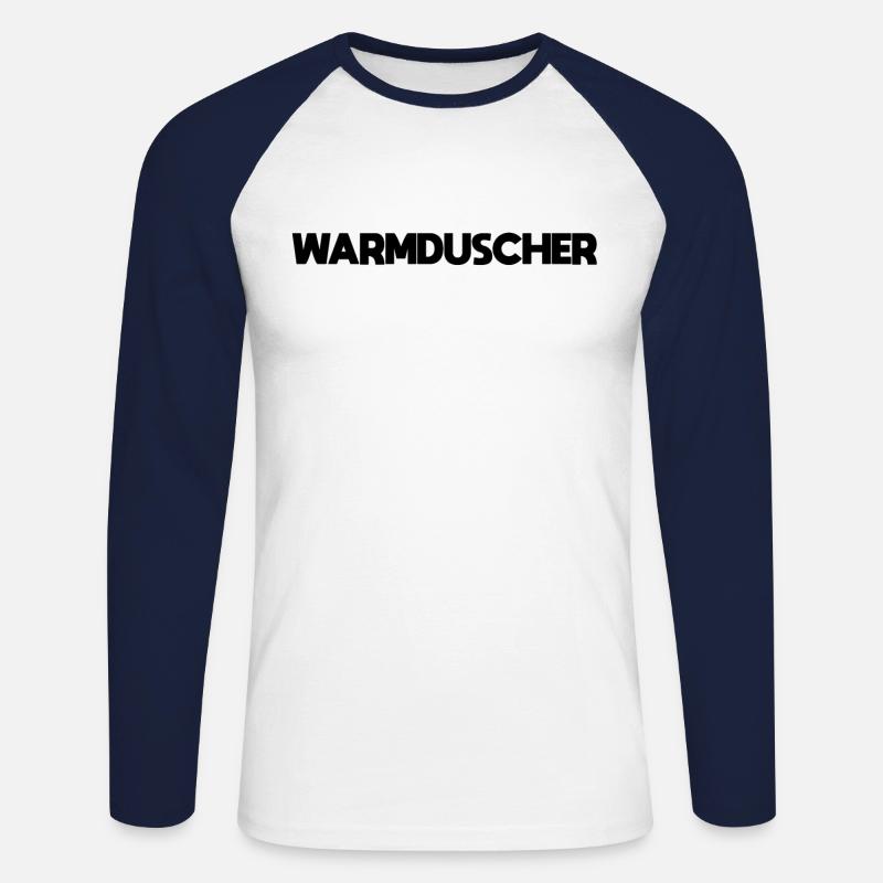 Warmduscher - Unisex Baseballshirt langarm - Weiß/Navy